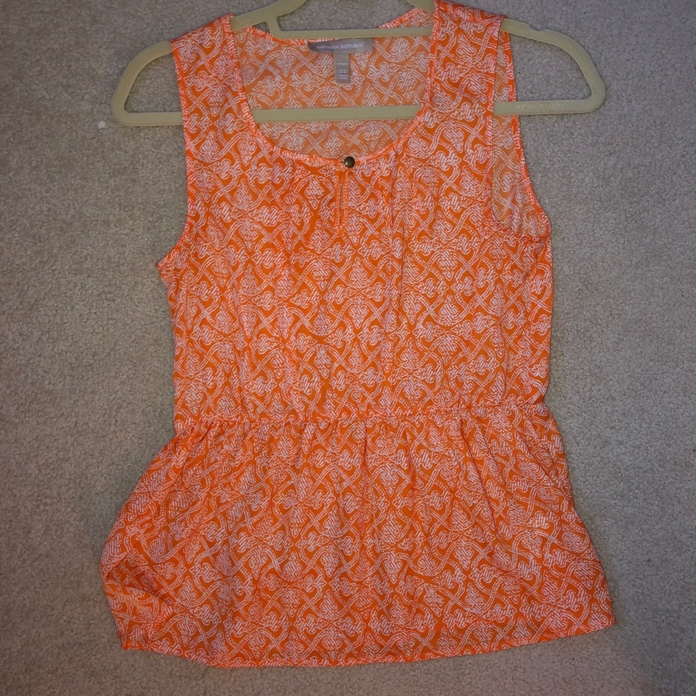 Orange peplum blouse